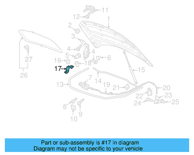 Hood Bumper Mount 7P6-823-195 - View 5
