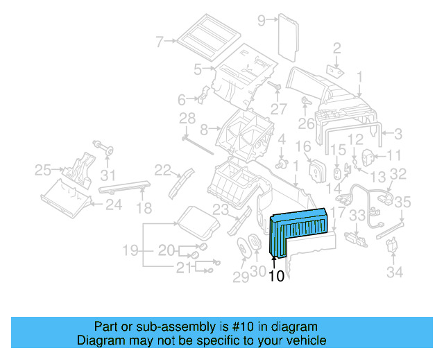 Evaporator Case 7L0-819-087-AA - View 13