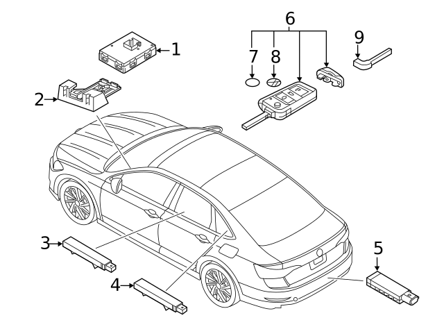 Keyless Entry Antenna 5Q0-962-131 - View 14