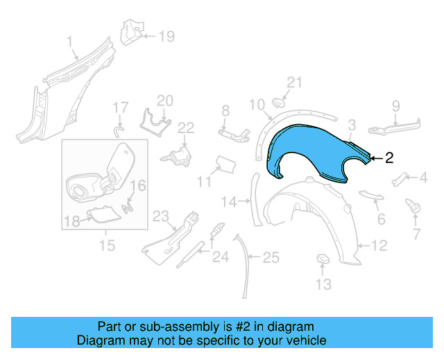Fender (Unpainted) 1y0821302agru - View 5