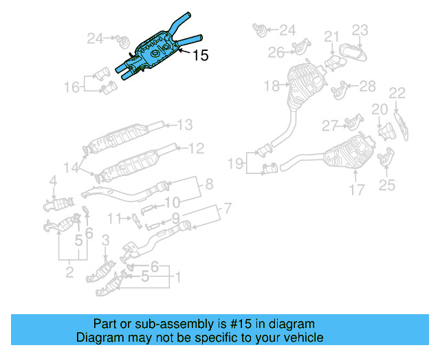 Front Muffler 3D0-253-409-Q - View 3