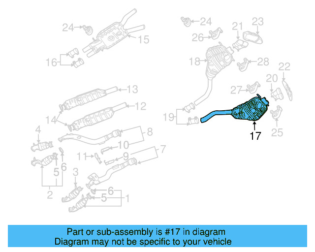 Rear Muffler 3D0-253-609-AG