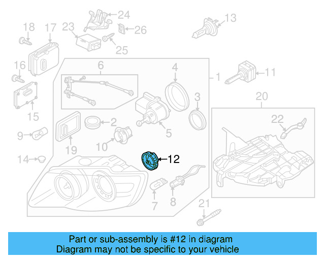 Hid Bulb Retainer Ring 5M0-941-645 - View 25