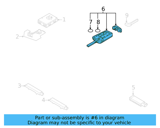 Keyless Entry Transmitter 3G0-959-752-T-DTB - View 5