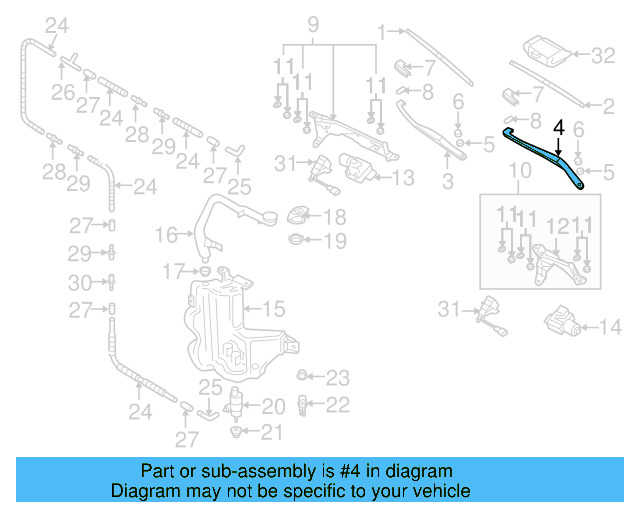 Wiper Arm 3D1-955-409-E - View 3
