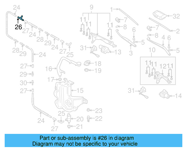 Washer Hose Elbow 3B0-955-665-C - View 40