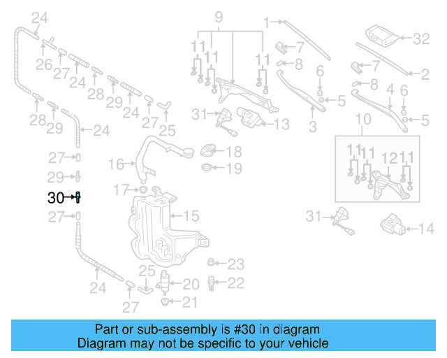 Washer Hose Elbow 3B0-955-665-C - View 4