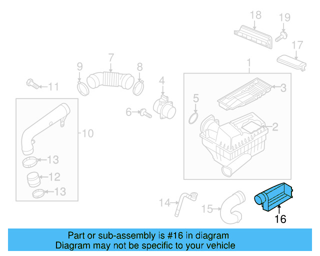 Engine Air Intake Hose 1K0-129-627-C - View 63