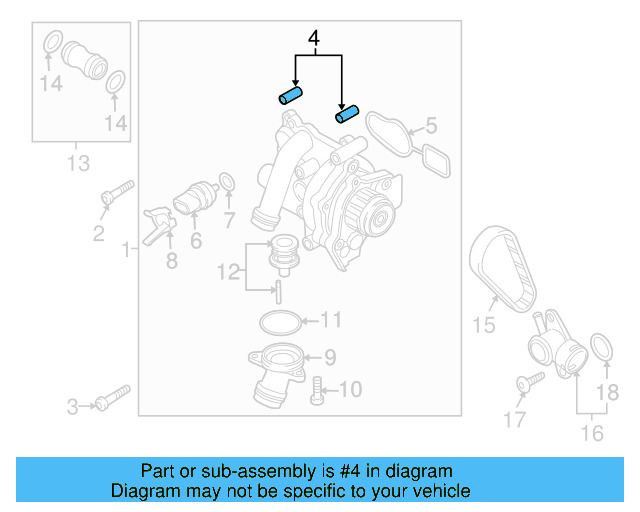 Water Pump Assembly Pin N-013-199-4