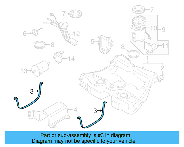 Fuel Tank Strap 1J0-201-655-G - View 4