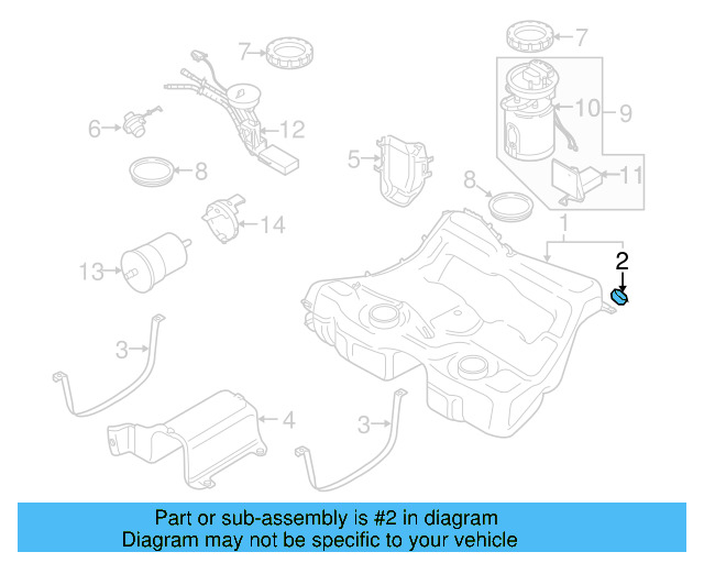 Fuel Tank Mount Strap 1J0-201-654-F - View 14