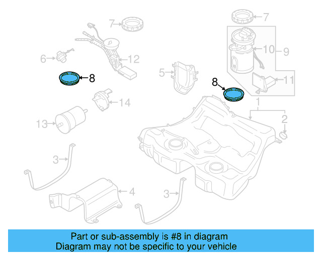 Fuel Pump Assembly Seal 1J0-919-133-B - View 31
