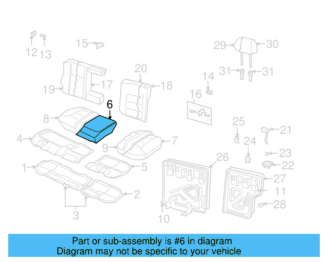 Seat Cushion Pad 1J0-885-376-N - View 8