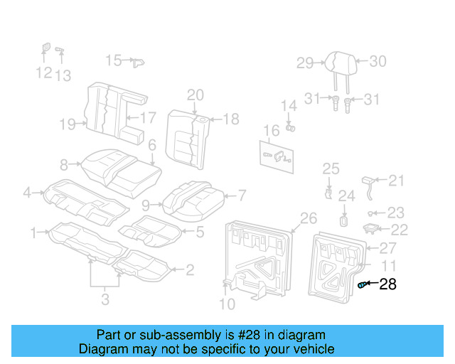 Seat Back Panel Buffer 1J0-823-499-A-B41 - View 11