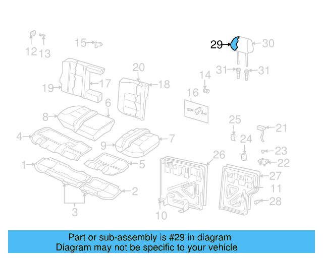 Headrest Pad 1J0-885-905-G - View 14