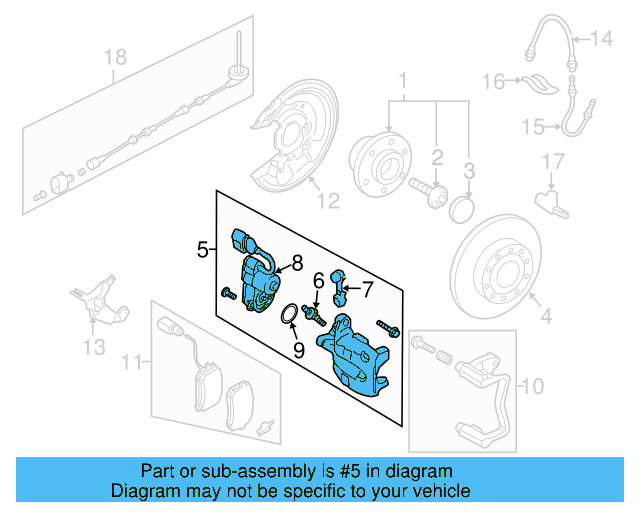 Caliper Assembly 5N0-615-404 - View 15