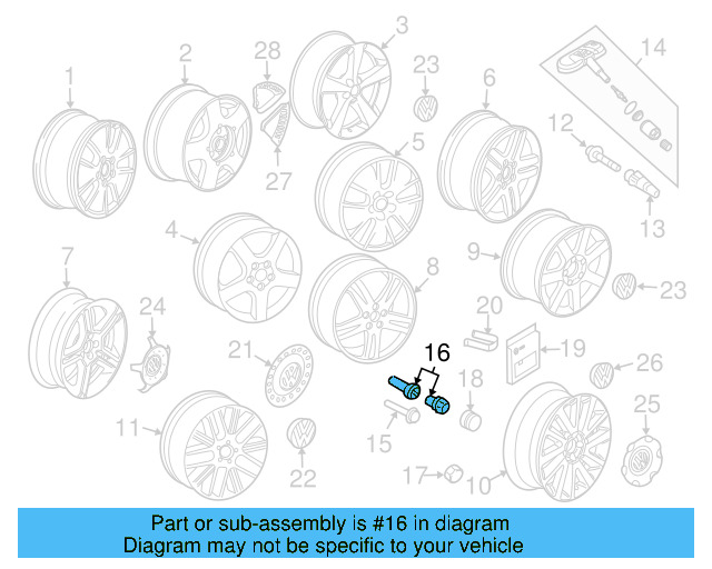 Wheel Bolt Cap 1K0-601-173-A-9B9 - View 7