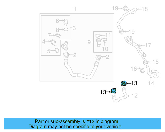 Engine Coolant Hose 06K-121-049 - View 37