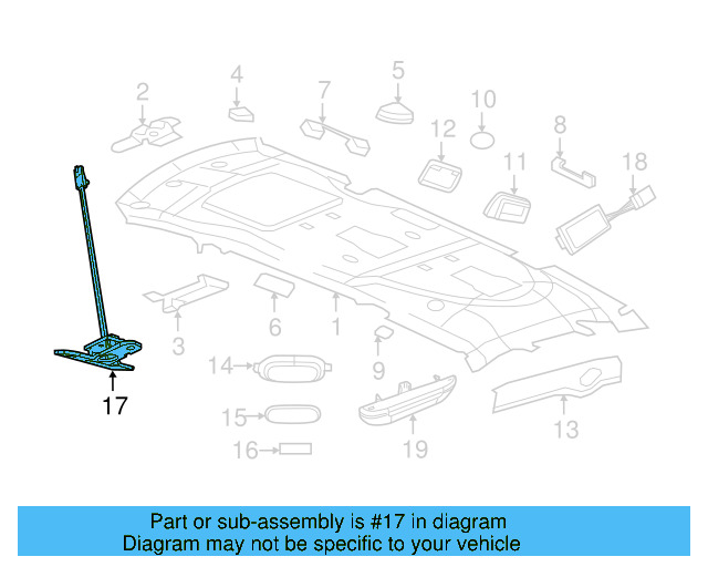 Map Lamp Assembly 7B0-947-105-D-DW1 - View 3