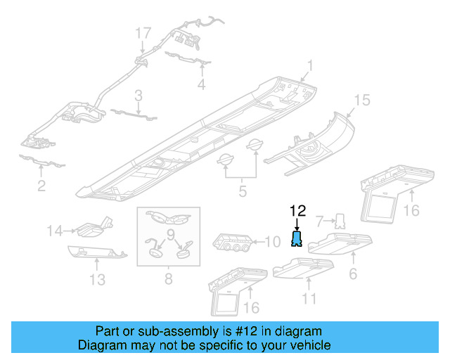 Overhead Console Center Bracket 7B0-817-161-C
