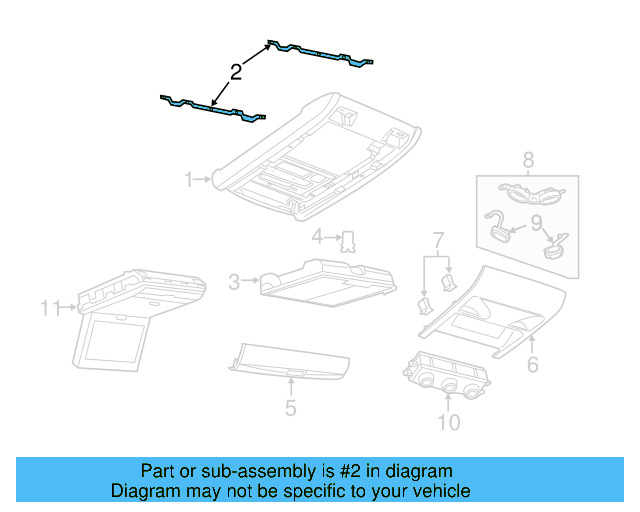 Overhead Console Rear Bracket 7B0-817-161-A