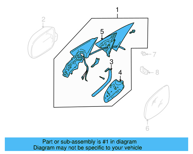 Mirror Housing 1J1-857-508-M-01C - View 7
