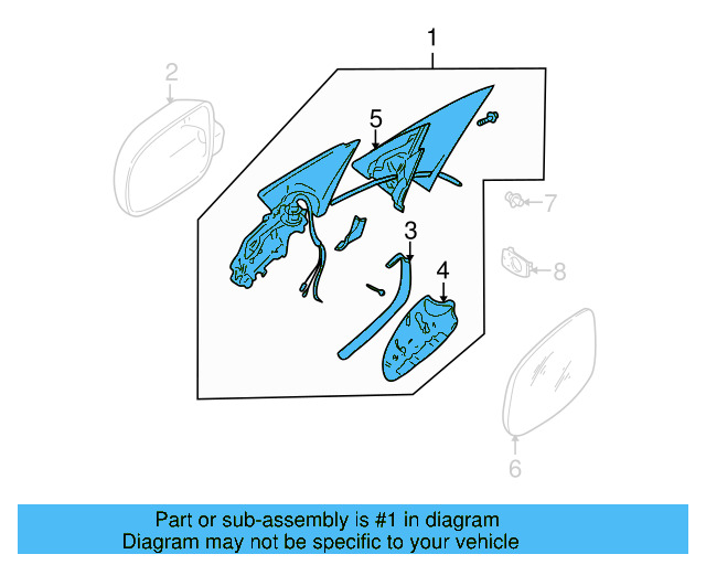 Mirror Housing 1J1-857-508-M-01C - View 8