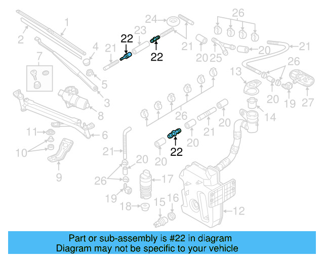 Washer Hose Elbow 3B0-955-665-C - View 73