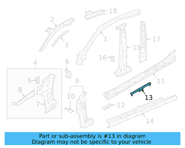 Inner Rocker Mount Plate 3Q0-802-308 - View 2