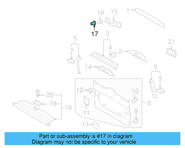 Hinge Cover Grommet 7L6-868-296 - View 3