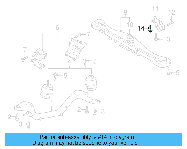 Trans Mount Bracket Mount Bolt N-019-503-8 - View 9