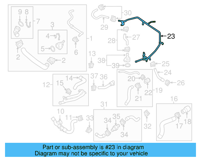 Engine Coolant Hose 06K-121-049 - View 32