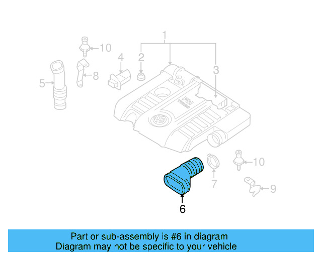 Intake Duct 1K0-129-618-BM - View 8