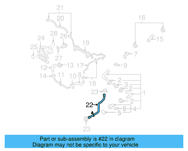 Coolant Hose 1K0-122-063-G - View 8