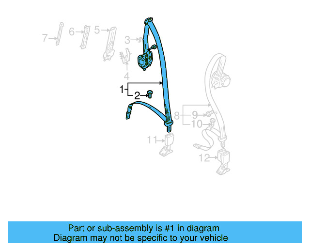 Lap & Shoulder Belt 7L6-857-705-A-MEE - View 3