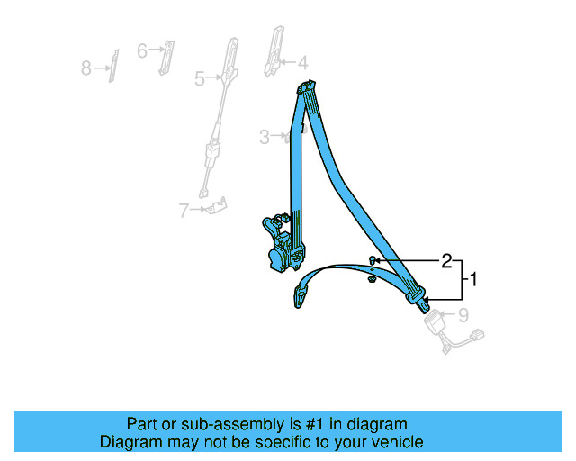 Lap & Shoulder Belt 7L6-857-705-A-HCP - View 8