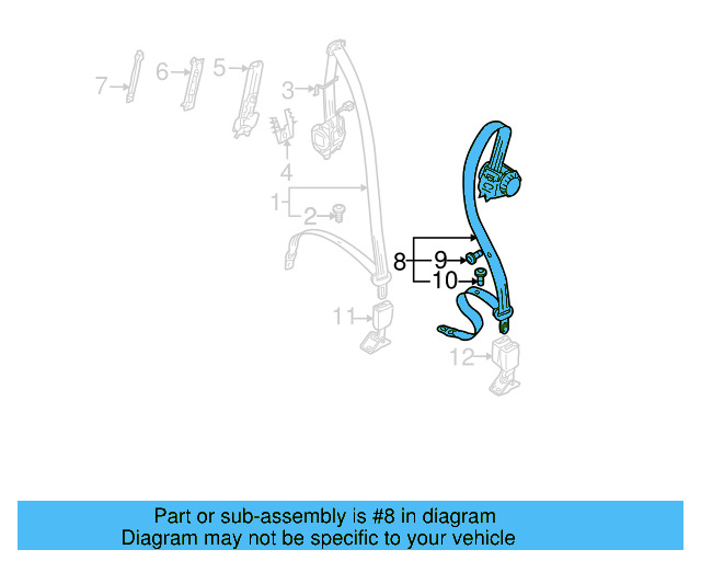 Lap & Shoulder Belt 7L6-857-705-A-NWU - View 7