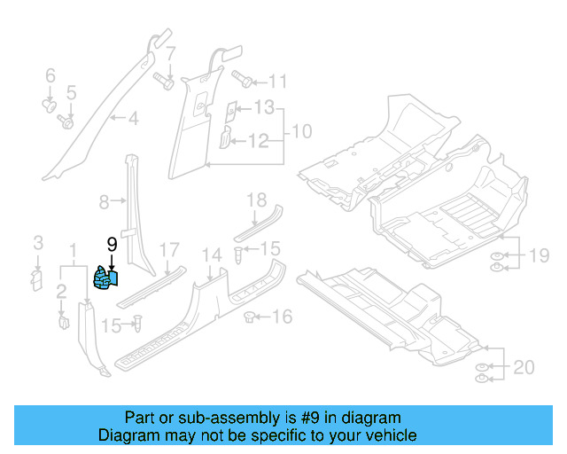 Front Sill Plate Retainer 7L0-867-208-A - View 6