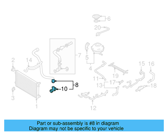 Lower Hose 1J0-122-051-AN - View 3