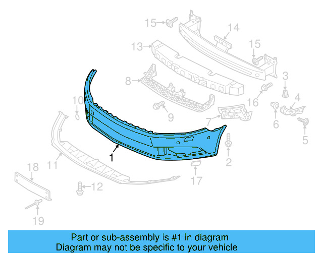 Bumper Cover (Unpainted) 3c8807221fgru - View 3