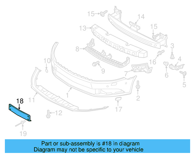 License Bracket (Unpainted) 3c8807287dgru - View 4