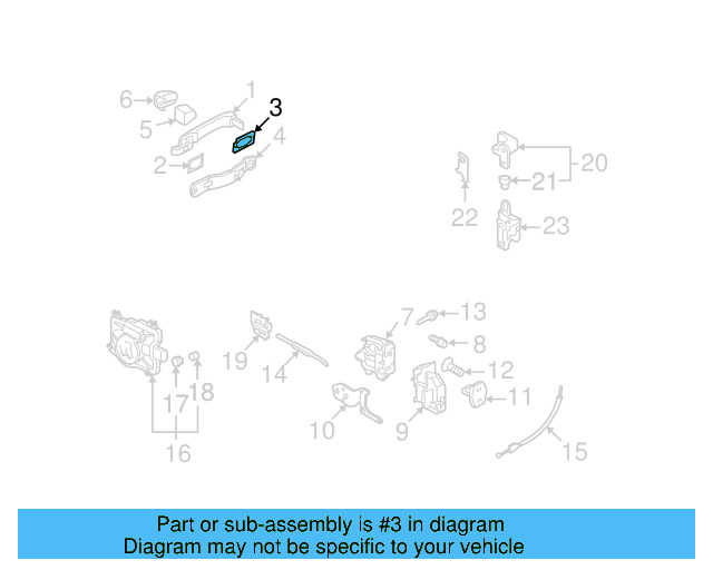 Handle, Outside Gasket 3D0-837-211-B-B41 - View 3
