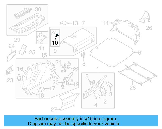 Lower Center Pillar Trim Clip 4A0-867-276-B - View 285