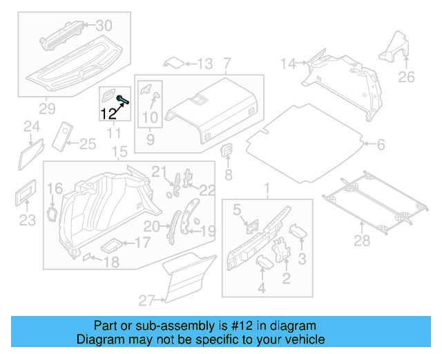 Lower Center Pillar Trim Clip 4A0-867-276-B - View 283