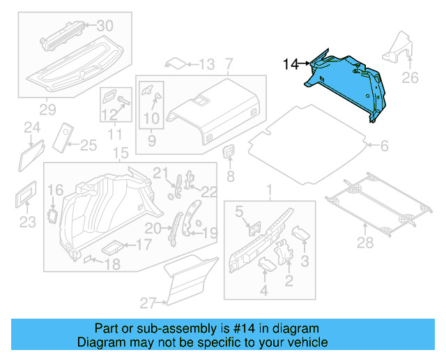 Interior Quarter Panel Trim Panel 1K9-867-428-AE-WXV