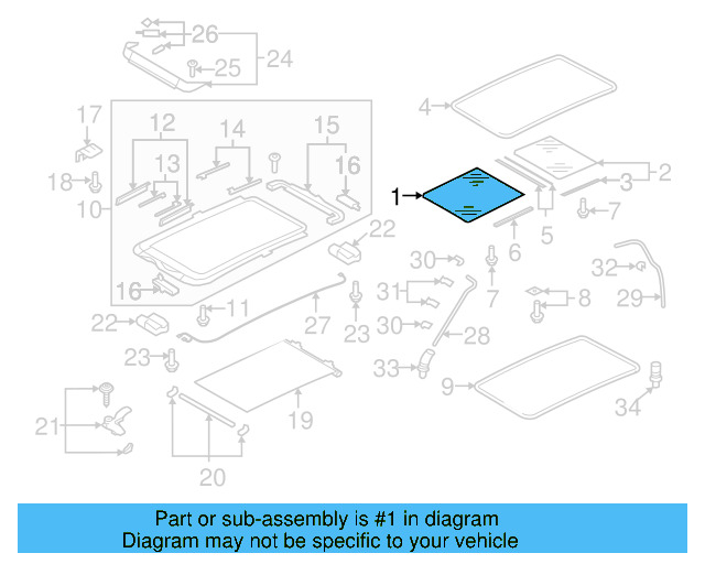 Sunroof Glass 5N0-877-055-B-9B9 - View 6