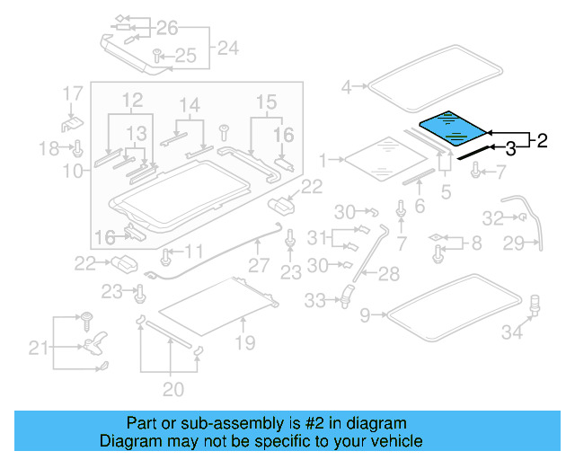 Sunroof Glass 5N0-877-056-B-9B9 - View 5