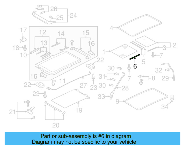 Sunroof Opening Trim 1K9-898-925-A - View 3