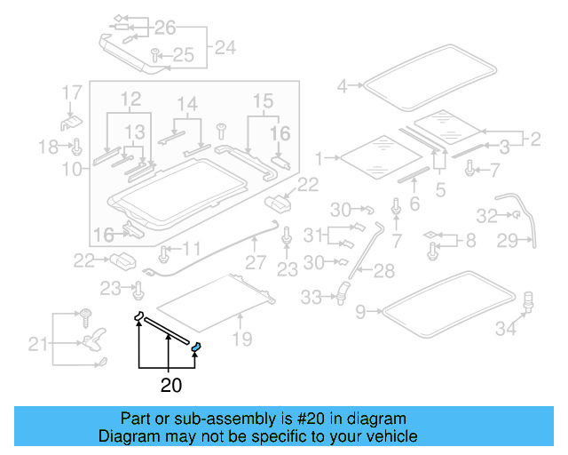 Sunroof Cover Guide 1K9-898-921 - View 12
