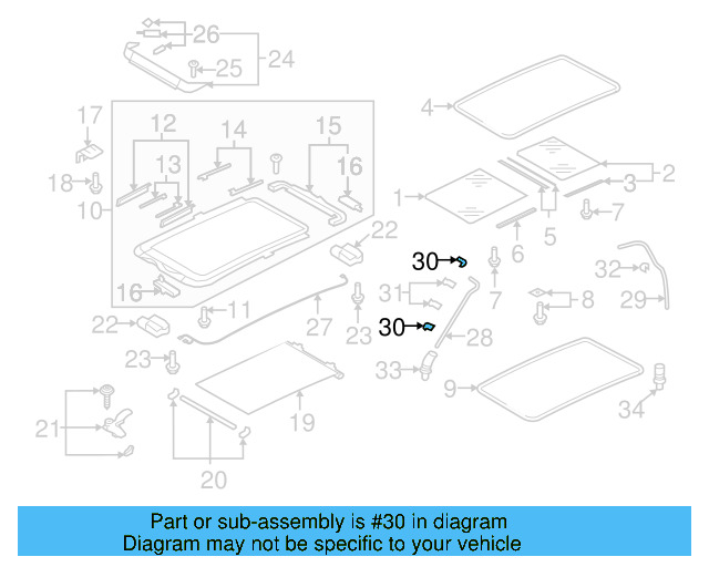 Sunroof Drain Hose Bracket 1K6-877-244 - View 19